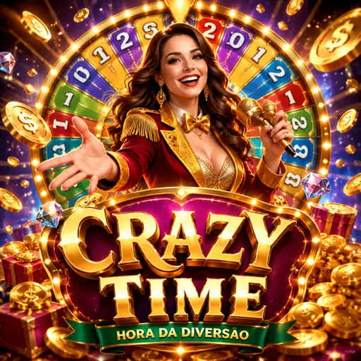Roda gigante do game show Crazy Time com multiplicadores